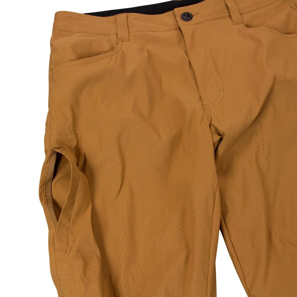 Orvis Mens 34x29 Tan Fleece Lined Performance Stretch Pants Brown Nylon 1525909